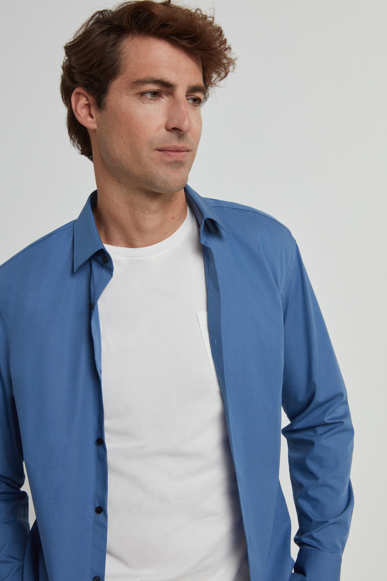 Camisa social - azul médio