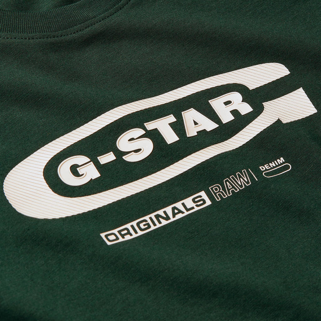 G-STAR T-shirt t- shirt s\s regular donkergroen/ecru