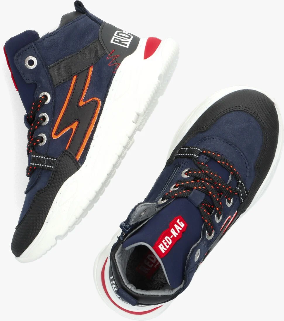 RED-RAG blauwe red-rag hoge sneaker 13629