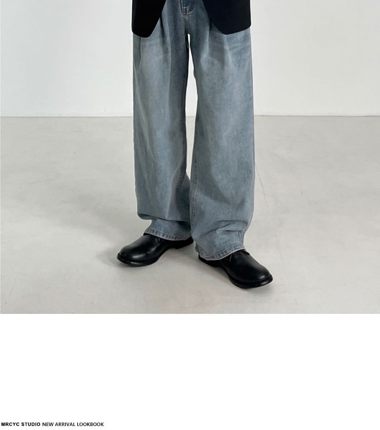 MRCYC - Mid Rise Washed Wide Leg Jeans