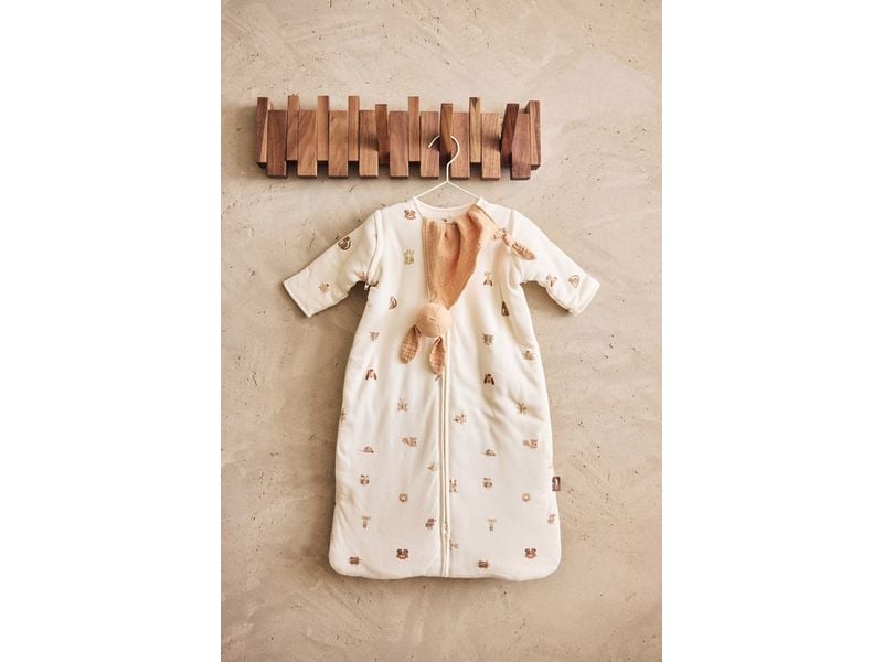 Jollein Baby-Ganzjahresschlafsack Animal Friends 90 cm Gefütterter Schlafsack mit abnehmbaren Ärmeln