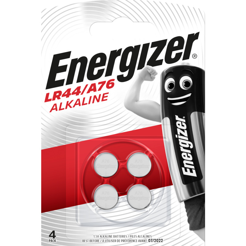 Energizer Knopfbatterien, LR44/A76, 4 Stück