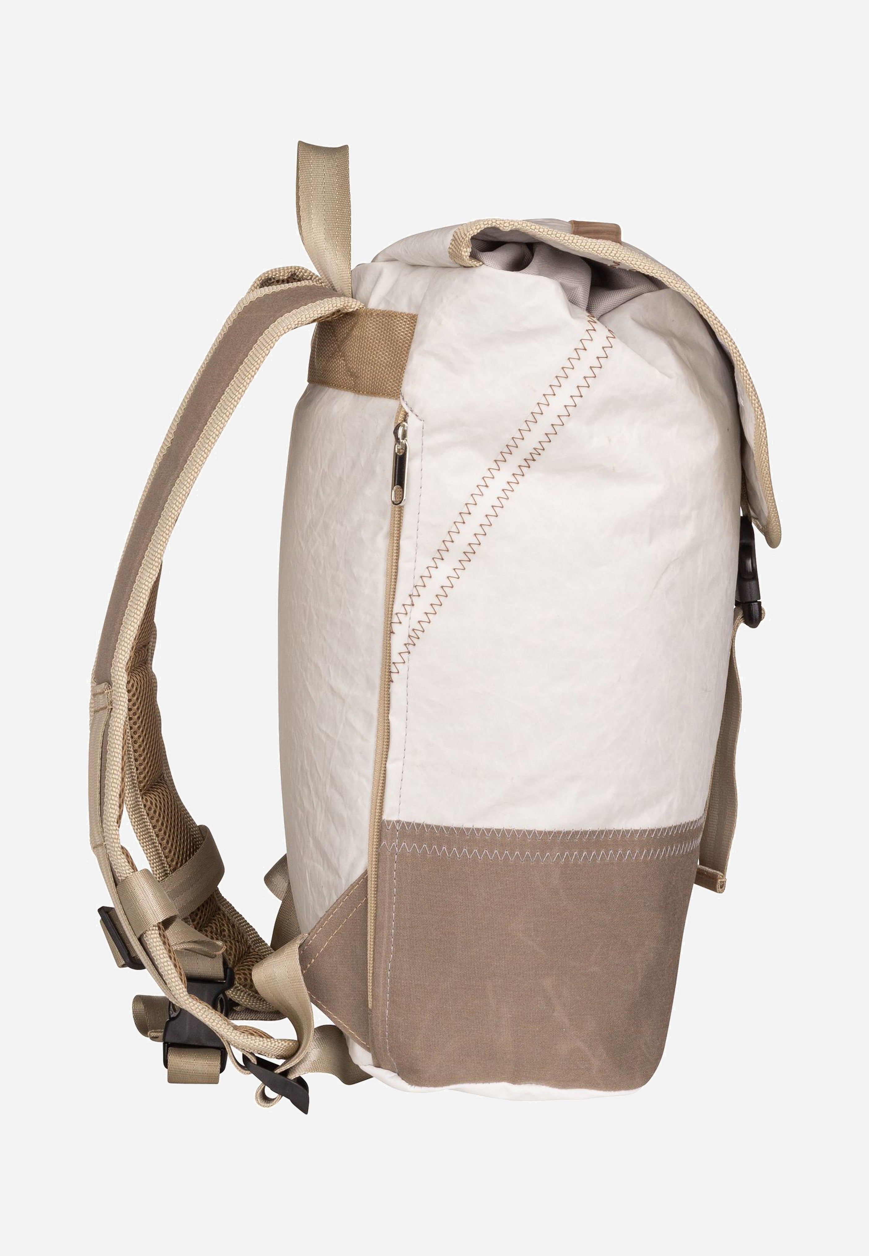 Landgang Mini Weiß/Balken Taupe - Rucksack