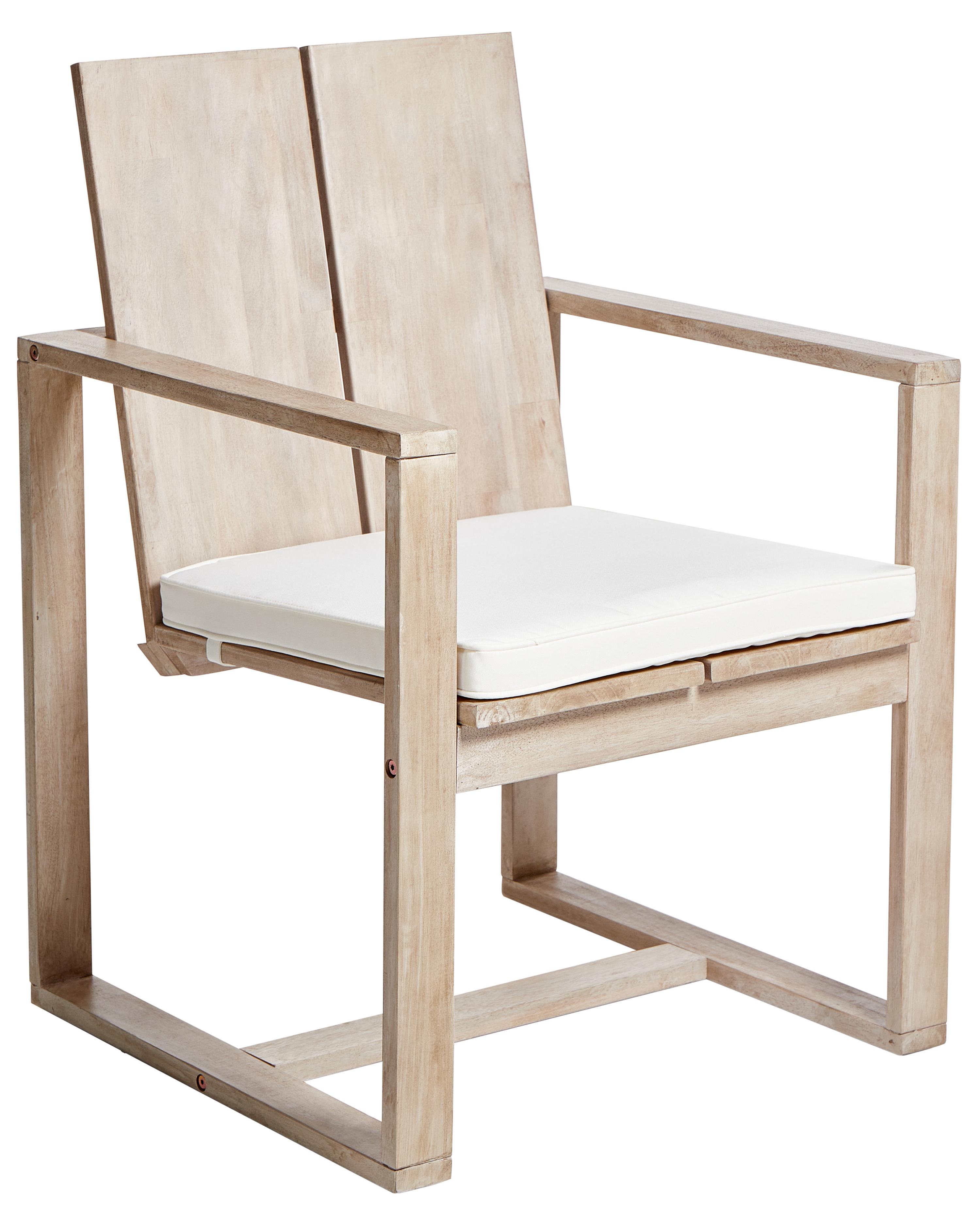 Set van 6 stoelen met zitkussen AZZANELLO Acaciahout Gebroken wit