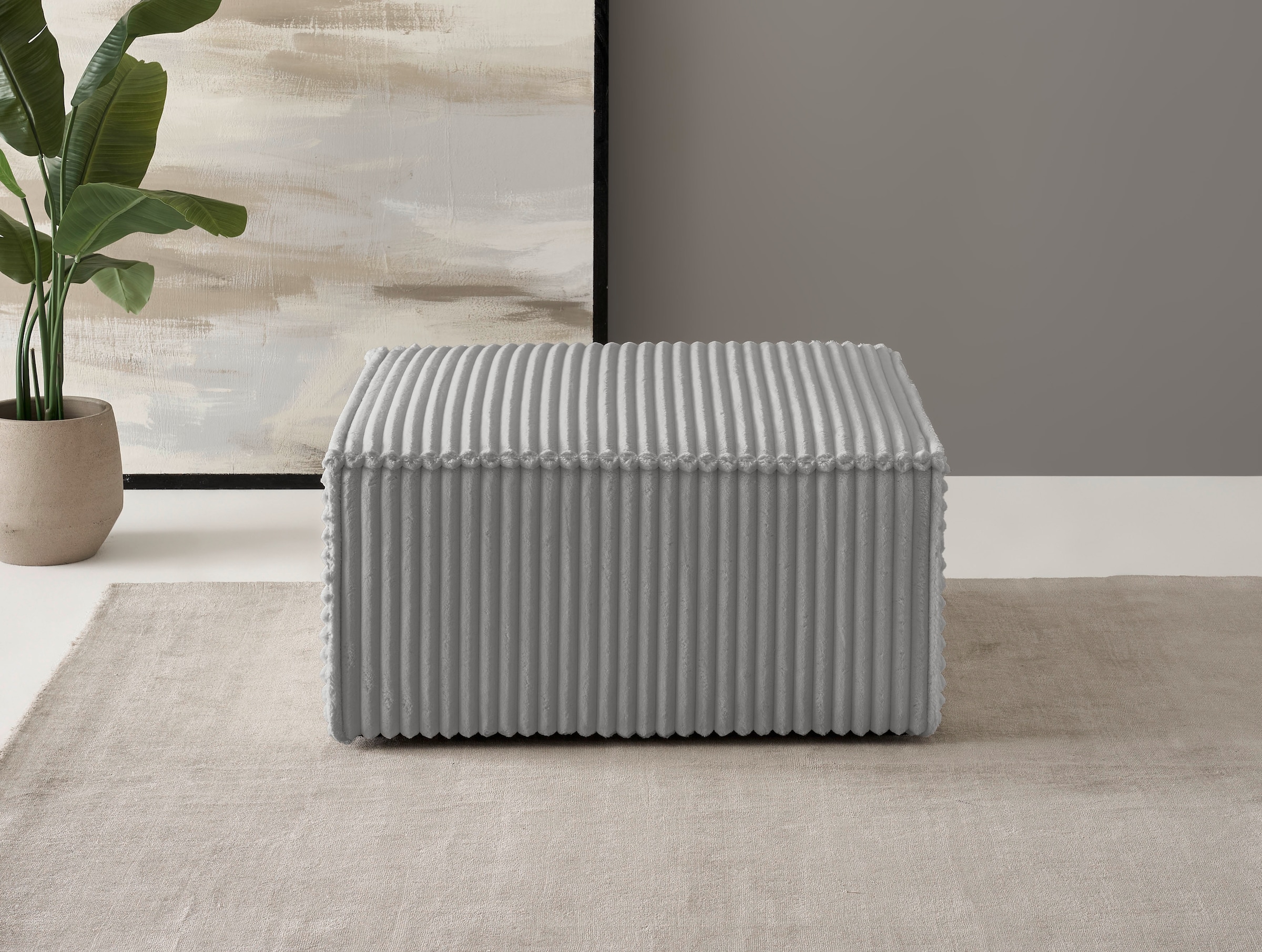 GOODproduct Hocker »FINNLEY, Polsterhocker in Bouclé, Struktur fein u. Mega Cord verfügbar« passend zum Loveseat der Serie Finnley