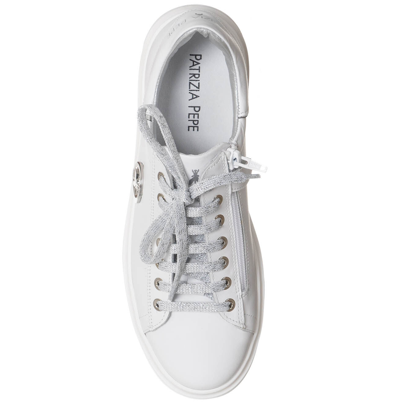 Patrizia Pepe Baskets en Cuir Prisilia blanches