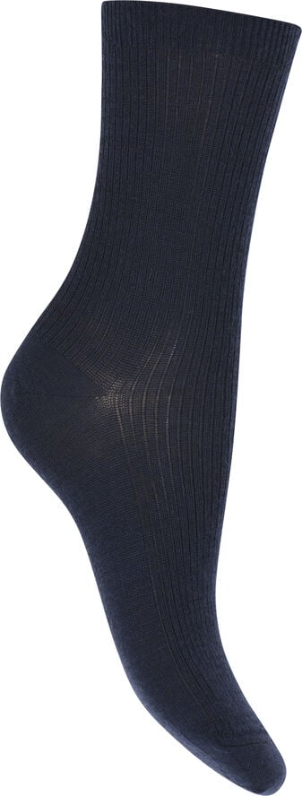 mpWoman Fine wool rib socks Navy