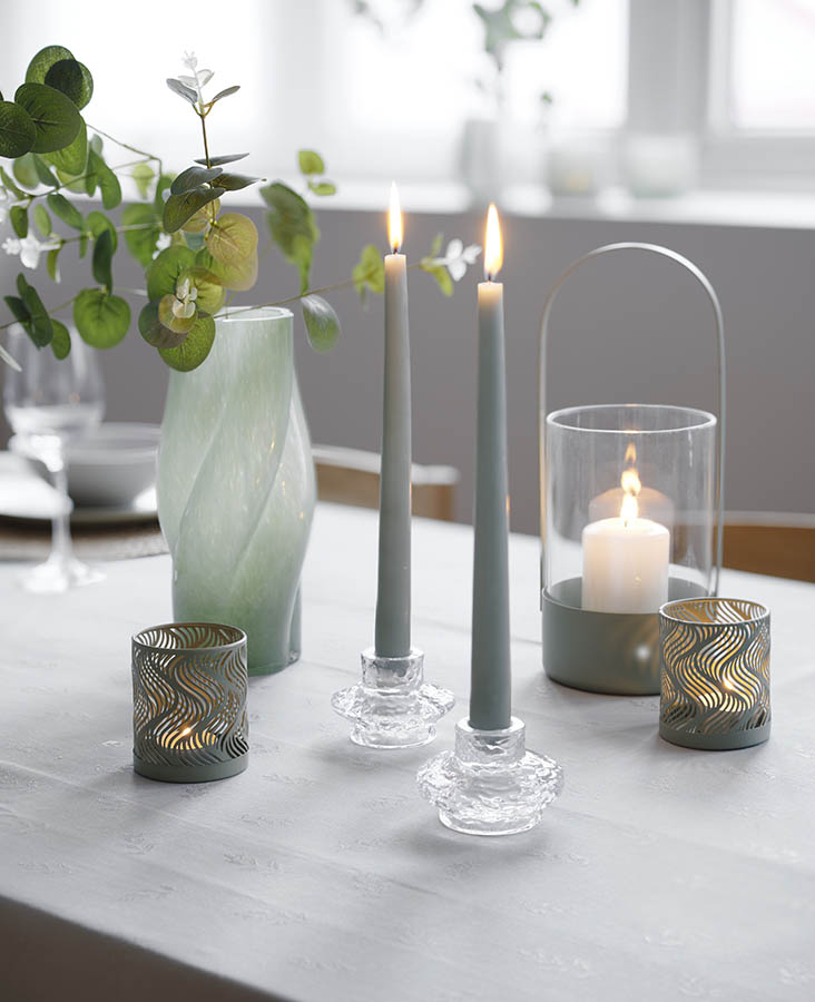 Bliss 2pk stakelys 30 cm grønn