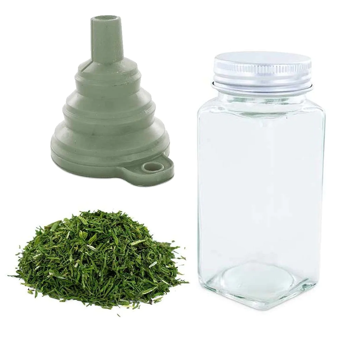Flacon à épices poudreur + entonnoir + aneth bio 15 g Aromandise