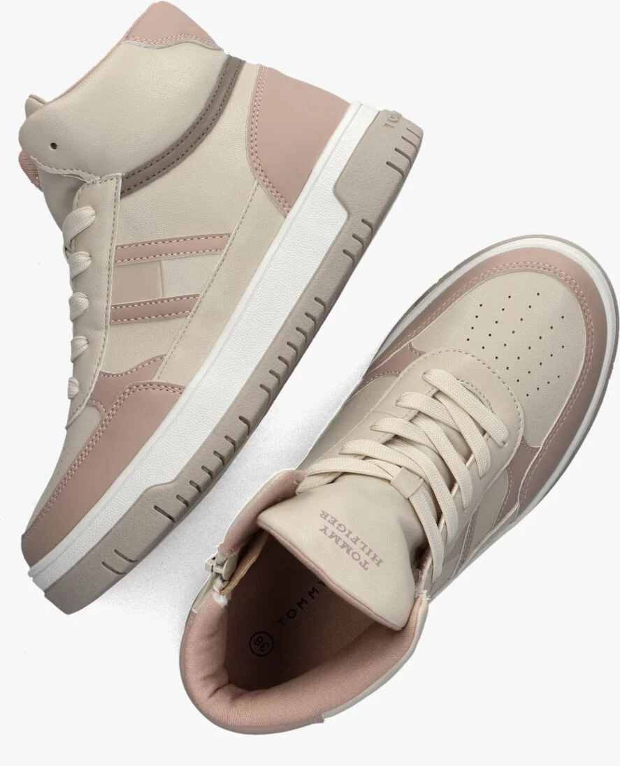 TOMMY HILFIGER beige tommy hilfiger hoge sneaker flag high top lace-up