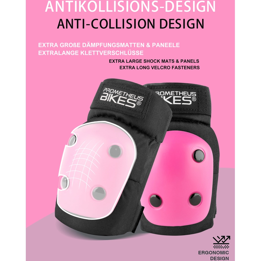 PROMETHEUS BICYCLES® Protektoren Schoner Set 6 in 1 rosa