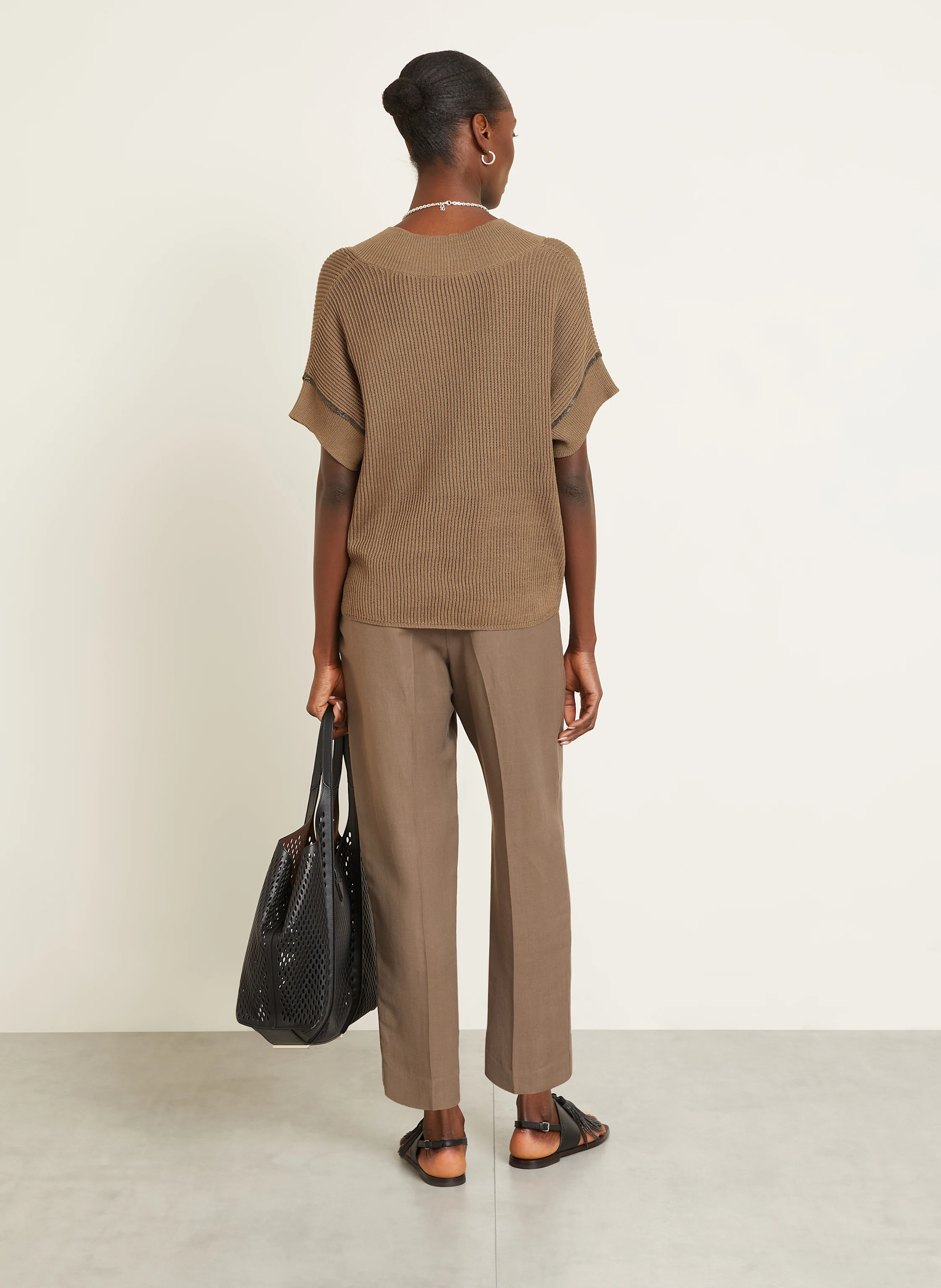 BRUNELLO CUCINELLI Strickshirt mit Schmucksteinen