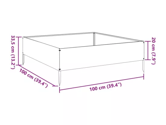 Jardinière bac lit surélevé blanche 100 x 100 x 33.5 cm 02_0039281