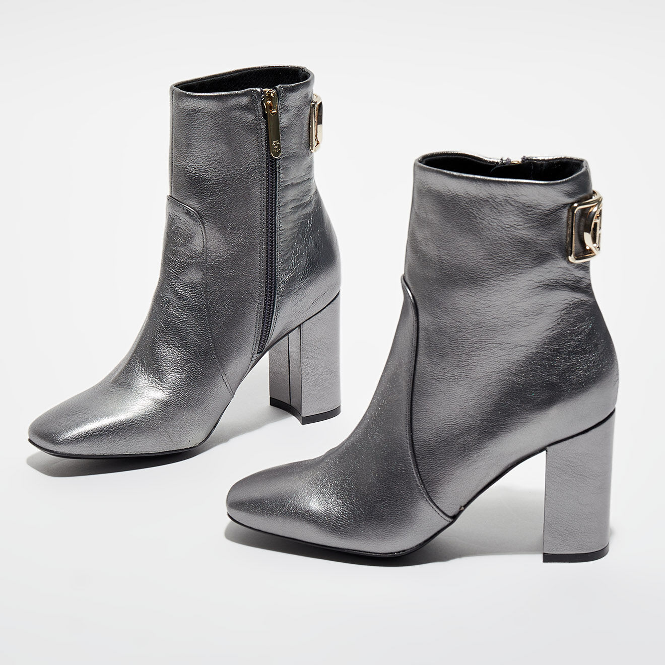 Tommy Hilfiger Bottines en Cuir Festive argentées - Talon 8.5 cm