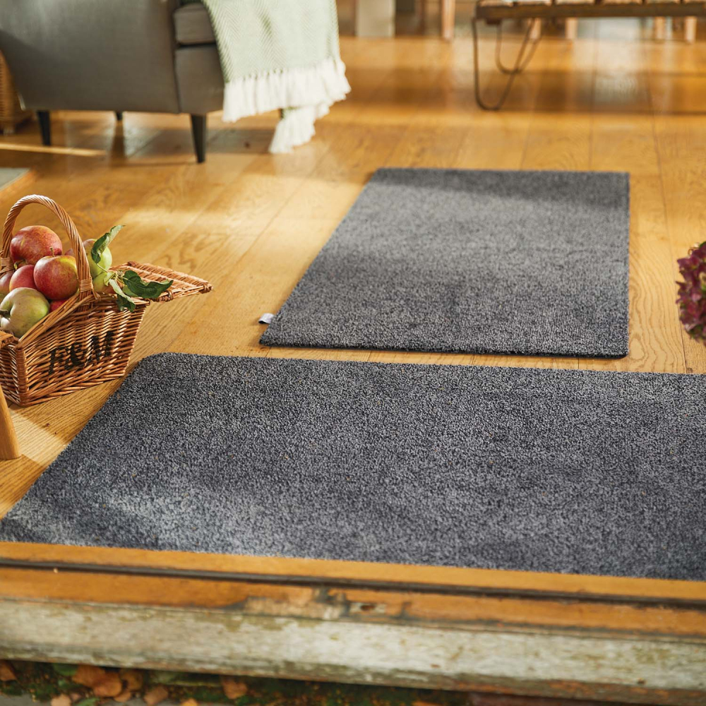 Tapis d'entrée en matière recyclée 50 x 75 cm gris