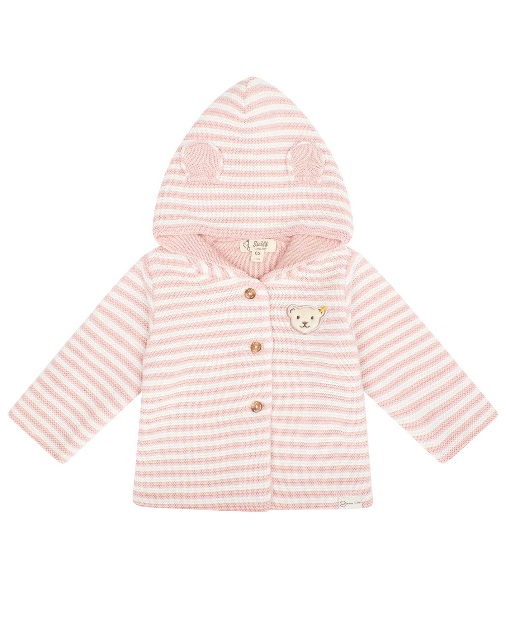 Strickjacke WELLNESS gestreift in silver pink