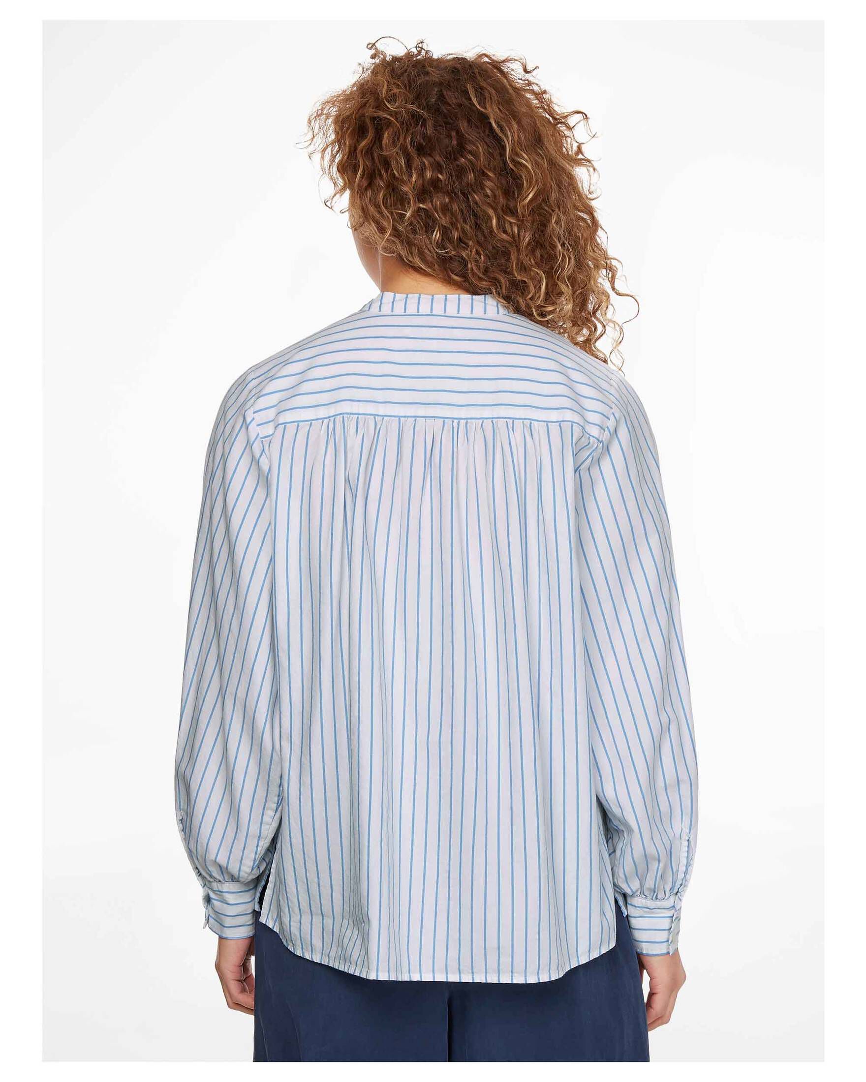 Tommy Hilfiger| Damen Bluse OXFORD STRIPE HENLEY BLOUSE LS Langarm