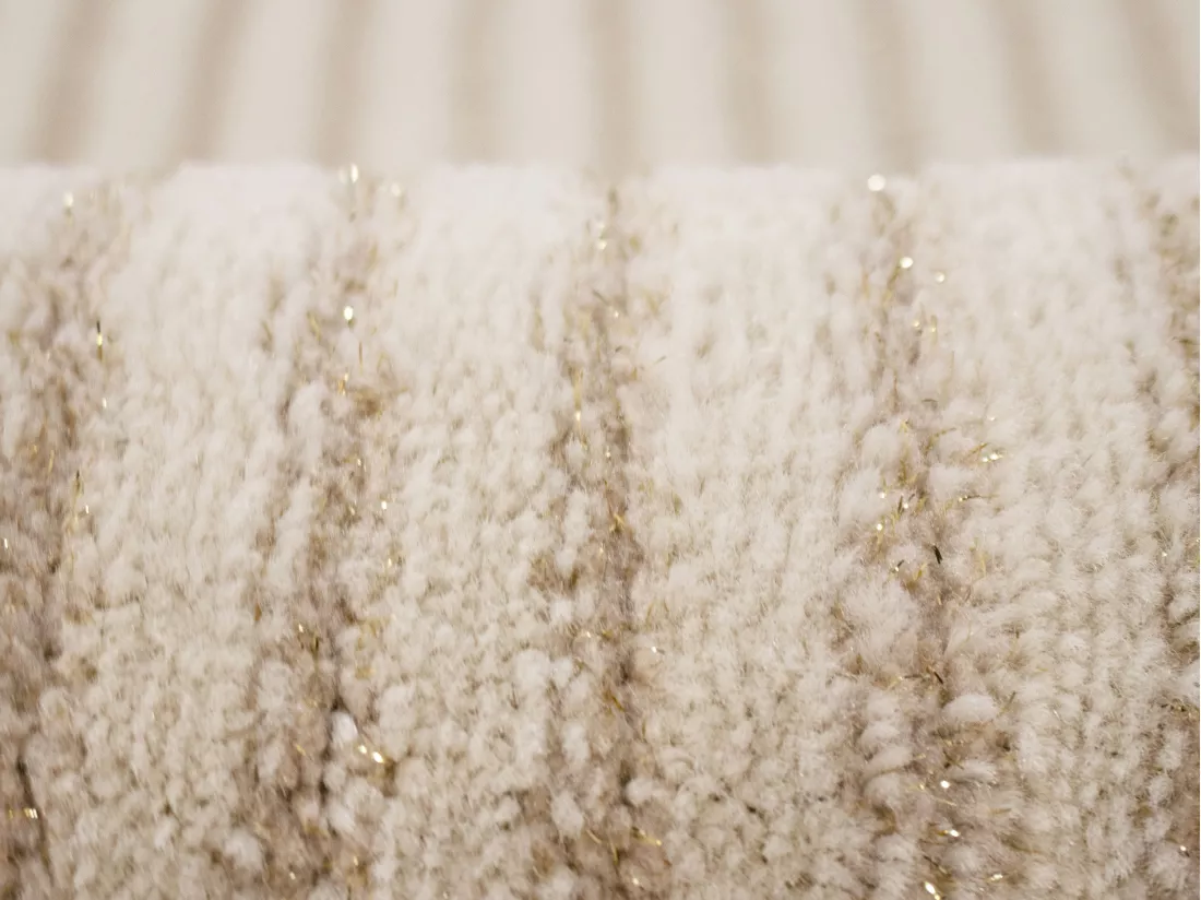Tapis à motifs arcs brillants - 160 x 230 cm - Beige et doré - SABLIGA