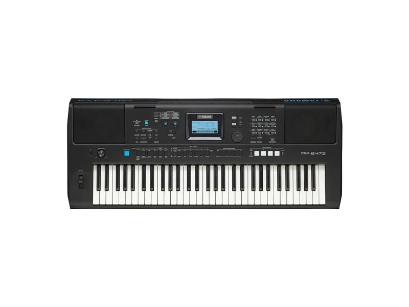 Yamaha PSR-E473, Digital synthesizer, Kor, Efterklang, 16 Bit, Sort, LCD, Vekselstrøm