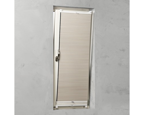 Soluna dubbel plisségordijn met zijspanning, linnen/beige, 45x130 cm