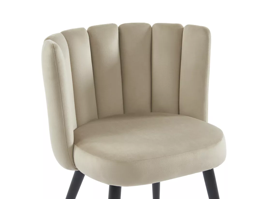 Lot de 6 chaises en velours et métal noir - Beige - PRANILA de Pascal MORABITO