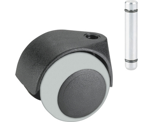 Tarrox transportmaterieel dubbel wiel, tot 30 kg, 40 x 54 mm met 8 mm pen