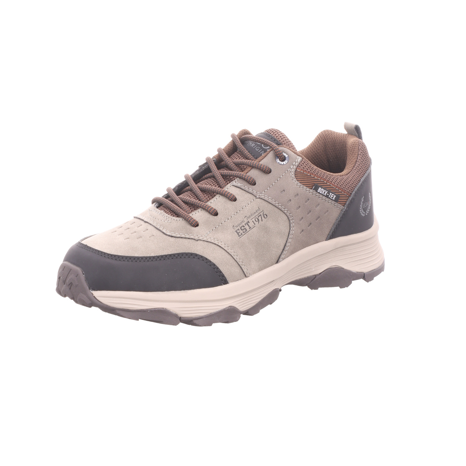BOXX Herren-Schnürhalbschuh Grau-Schwarz