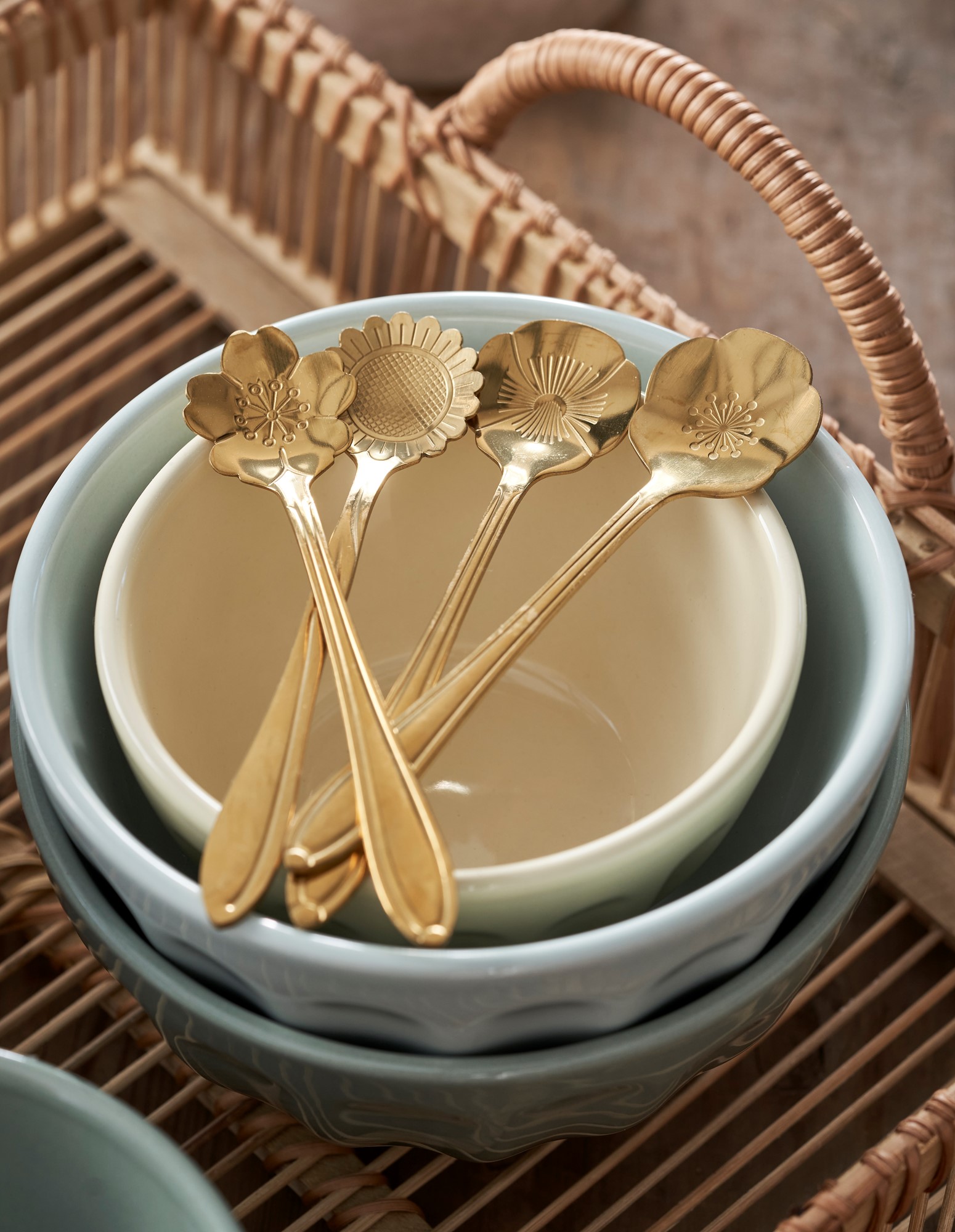Blomsterske | Rustfrit stål. 12,8 cm. | Gold