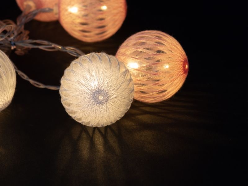 COCON Lichterkette LED Rosa/Weiss, 175 cm Dekorative Beleuchtung