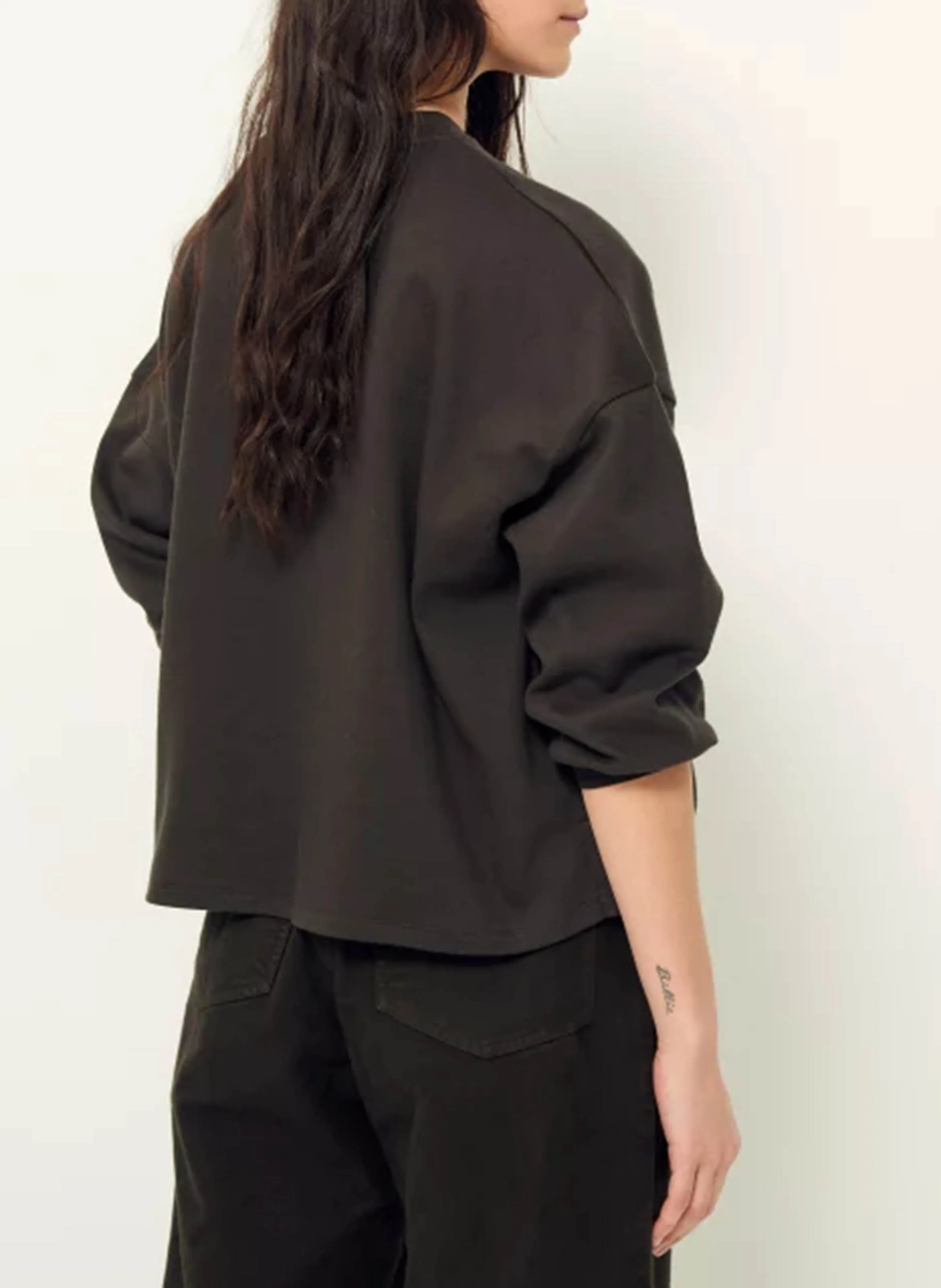MARIS - Sweat col rond ample en coton | Vert