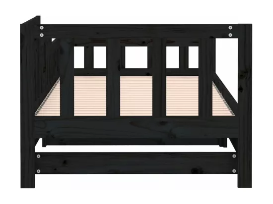 Lit coulissant sans matelas noir 2x(90x200) cm