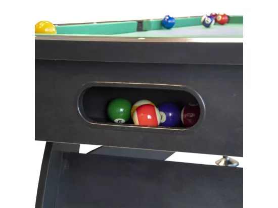 Billard Américain avec Retour de Boules Automatique et Accessoires, 220 x 123 x 80 cm - Noir et Tapis Vert