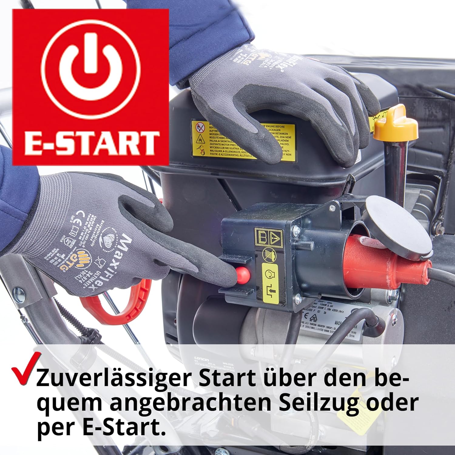 HECHT Starke Benzin Schneefräse – 66 cm Arbeitsbreite – 2-stufig – 54 cm Arbeitshöhe – 15 m Auswurfweite – mit E-Start, Raupenantrieb, 6-Vorwärts- & 2-Rückwärtsgänge, LED-Scheinwerfer, Griffheizung