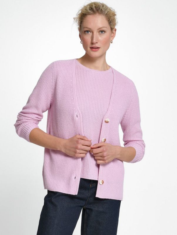 Vest zijde en kasjmier Van include roze