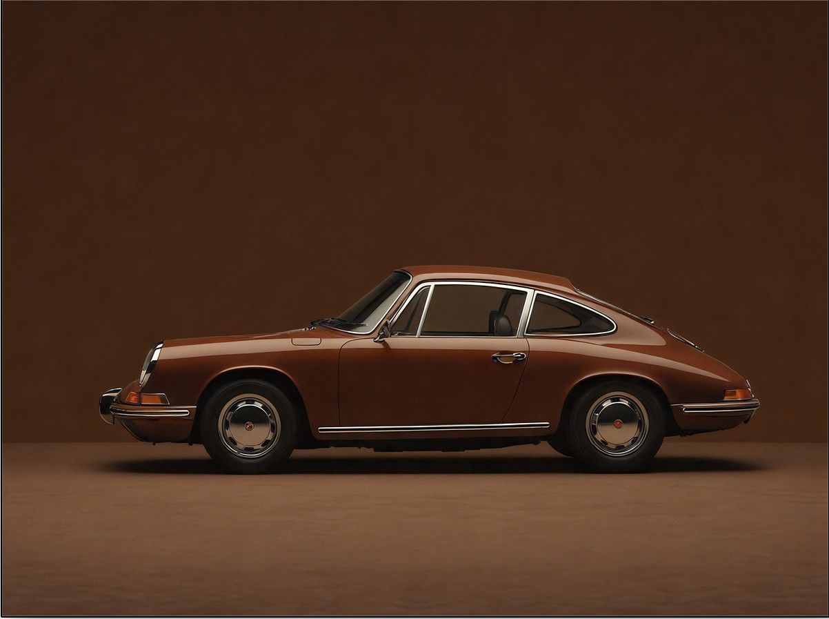 Wandkleed Brown Porsche