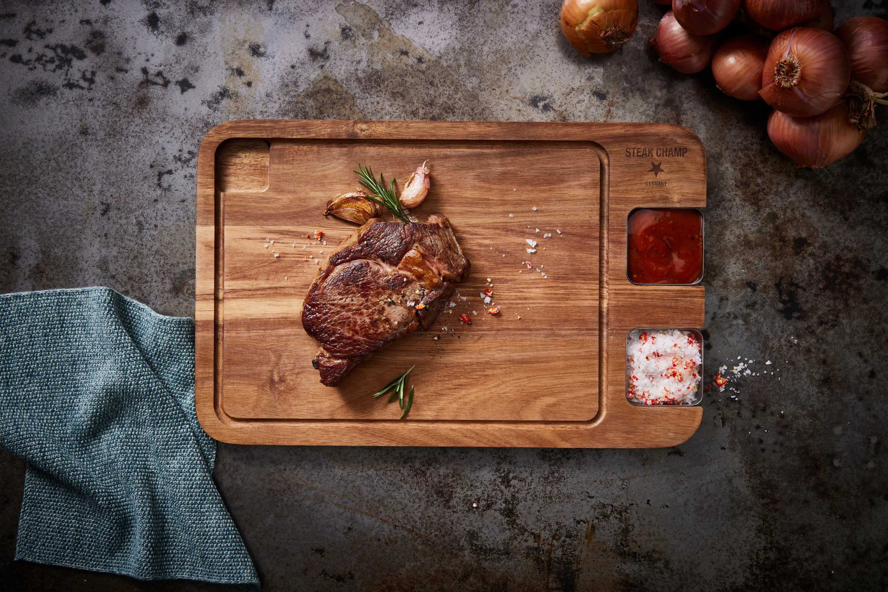 Steak Champ Spisebræt m. skåle