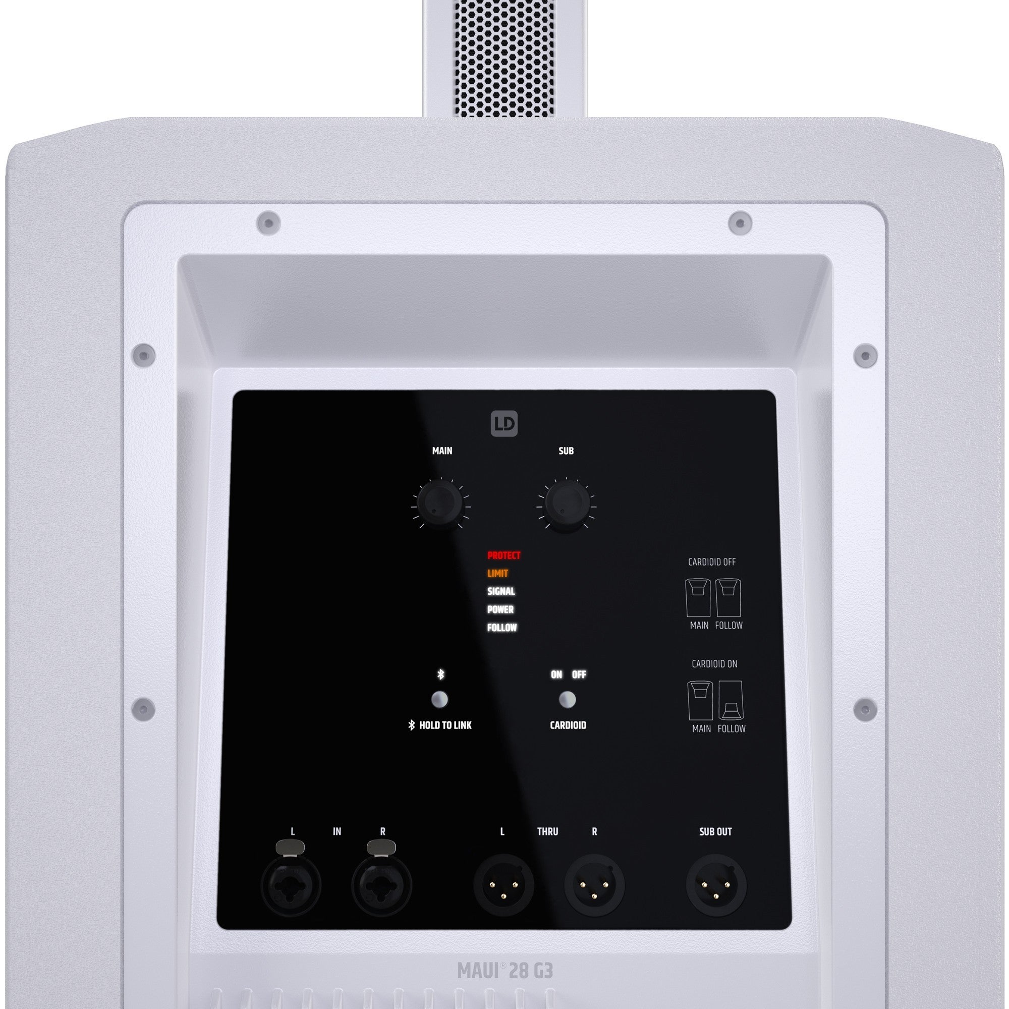 LD Systems MAUI 28 G3 W portable cardioïde speaker-zuilsysteem wit