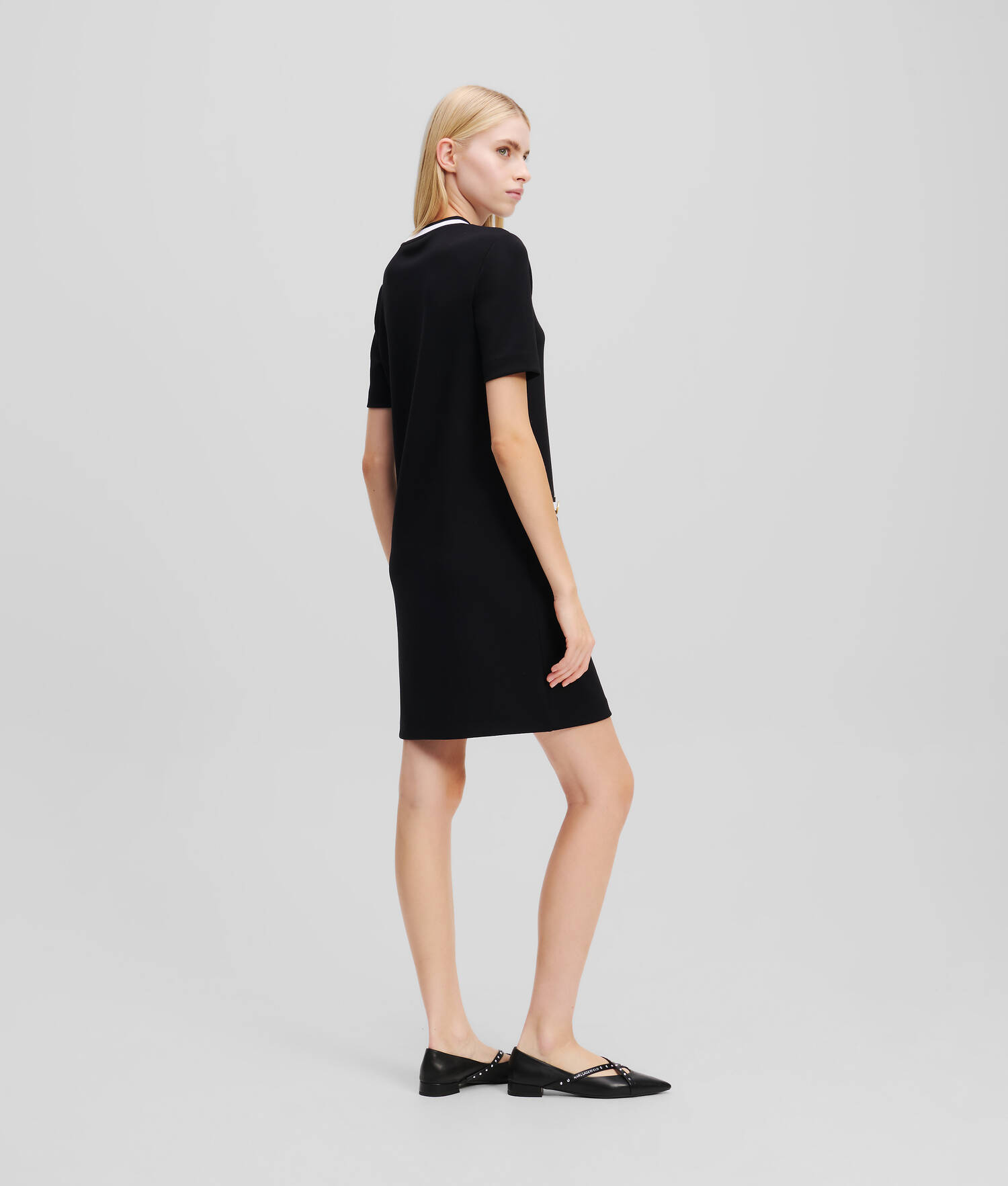 ROBE T-SHIRT KARL ESSENTIAL - Blanc/Noir