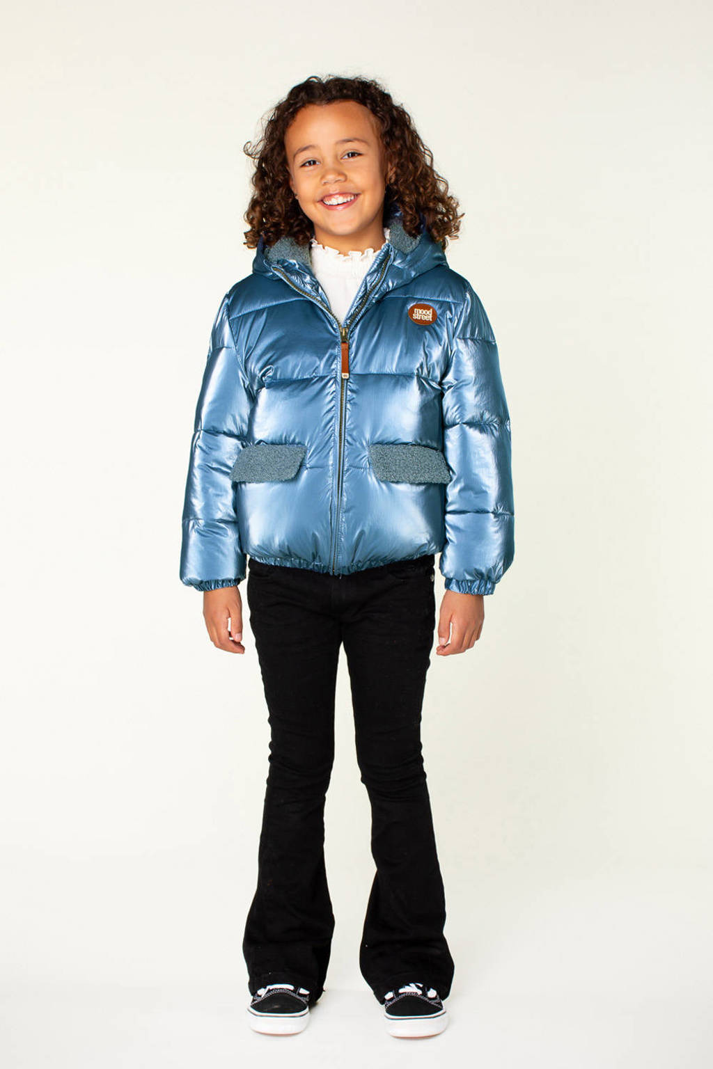 Moodstreet gewatteerde winterjas Julie zachtblauw