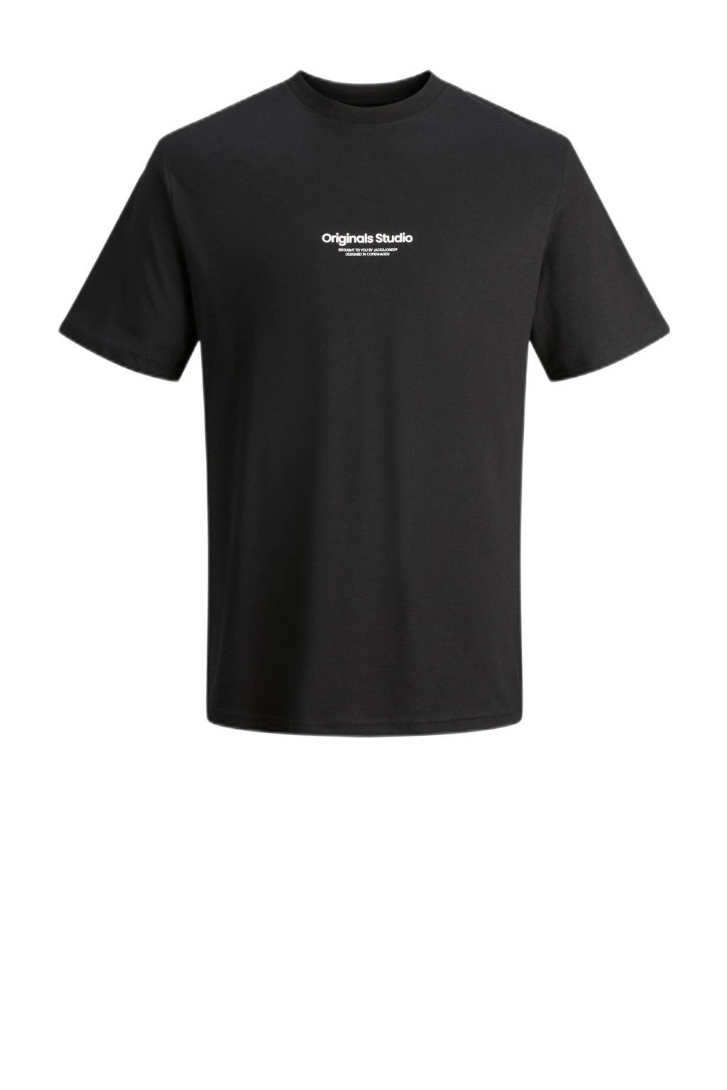 JACK & JONES T-shirt JORVESTERBRO met tekst zwart