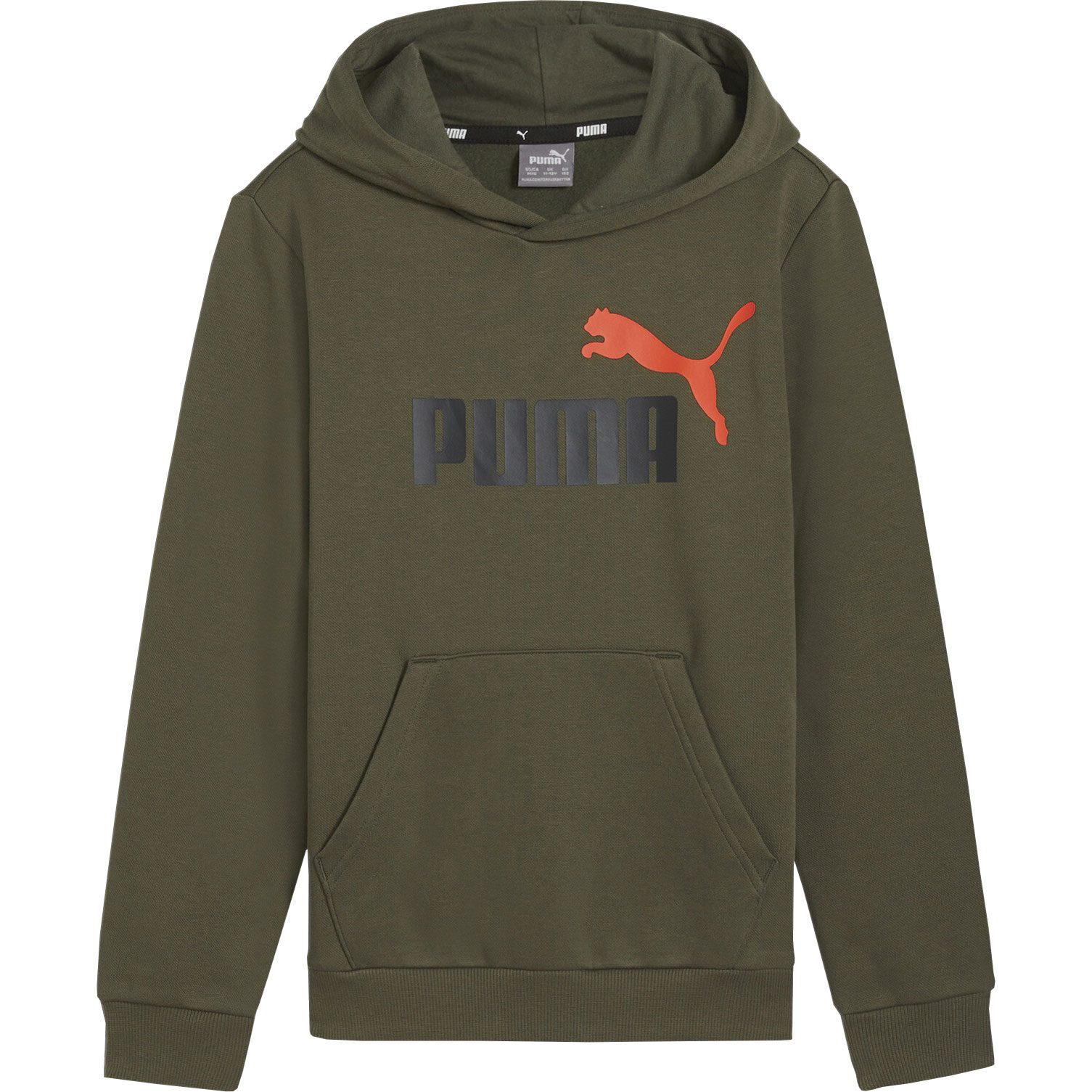 Puma Essentials+ 2 Col Big Logo Fleece Hoodie Jungen dark olive