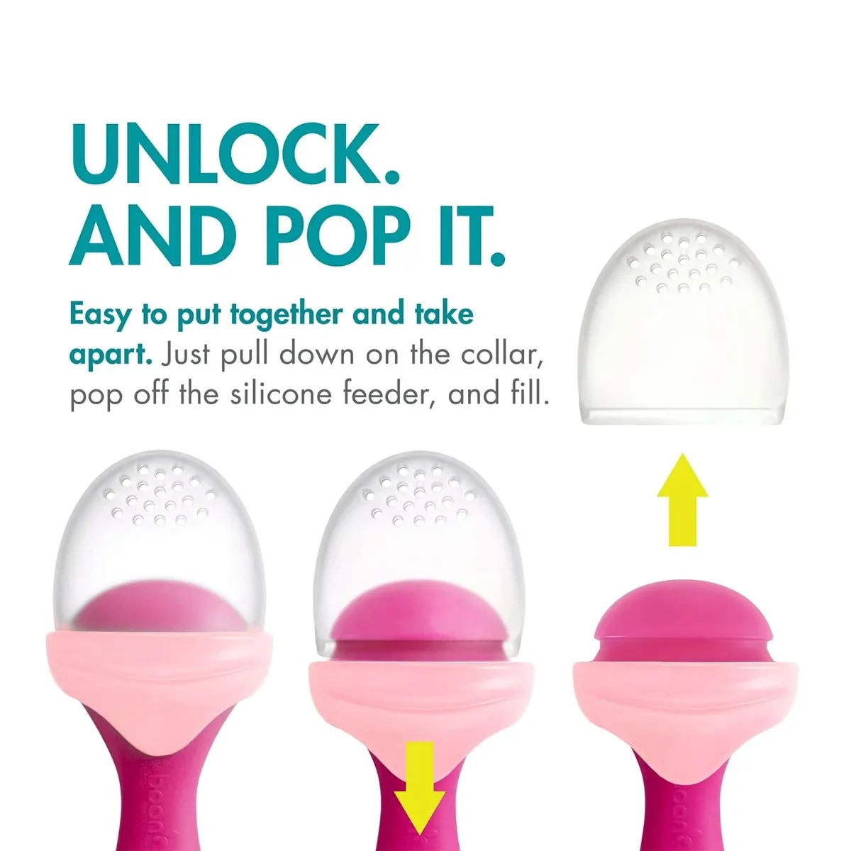 Boon Tétine Alimentaire en Silicone Pulp - Rose