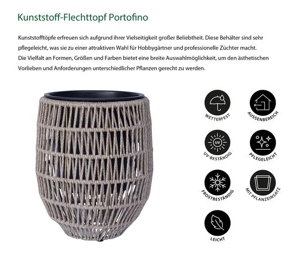 Dehner Kunststoff-Flechttopf Portofino, rund,