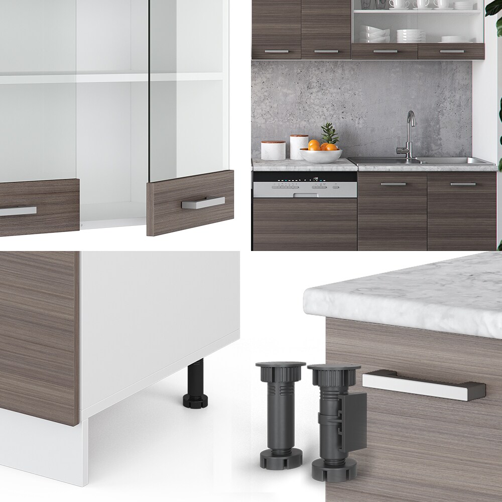 VICCO KÜCHE R-LINE 300 CM KÜCHENZEILE KÜCHENBLOCK EINBAUKÜCHE – EDELGRAU