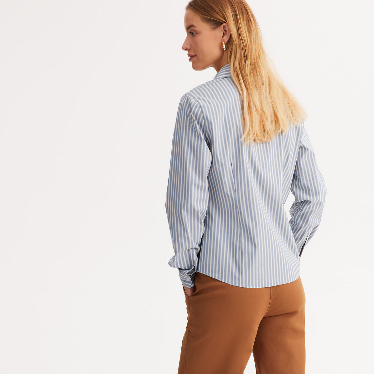 ANNE WEYBURN<br>Camisa listrada de mangas compridas