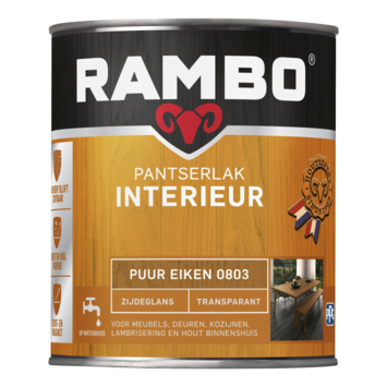 Rambo pantserlak interieur transparant zijdeglans puur eiken 750 ml