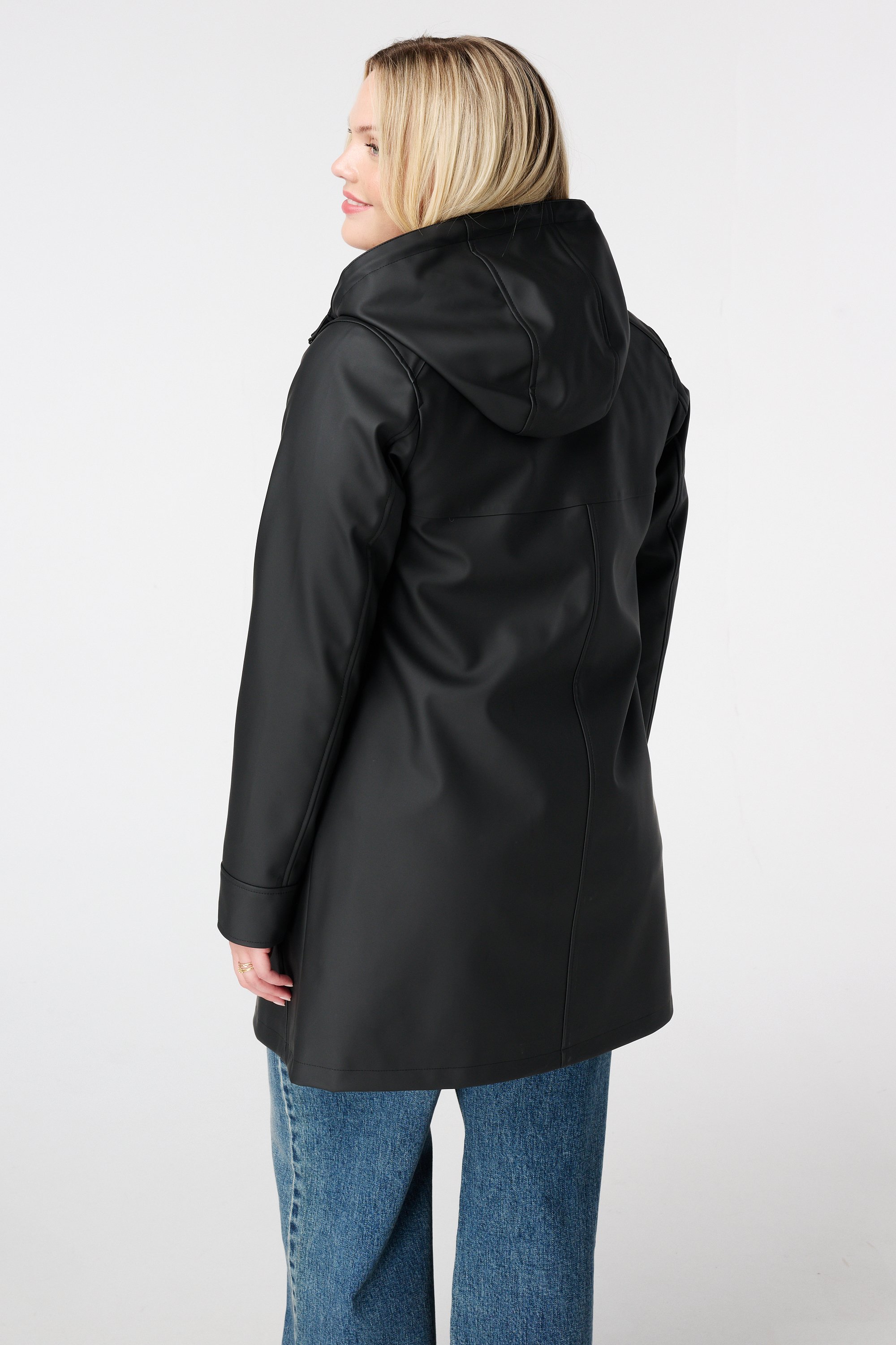 Regenjas met capuchon Zwart