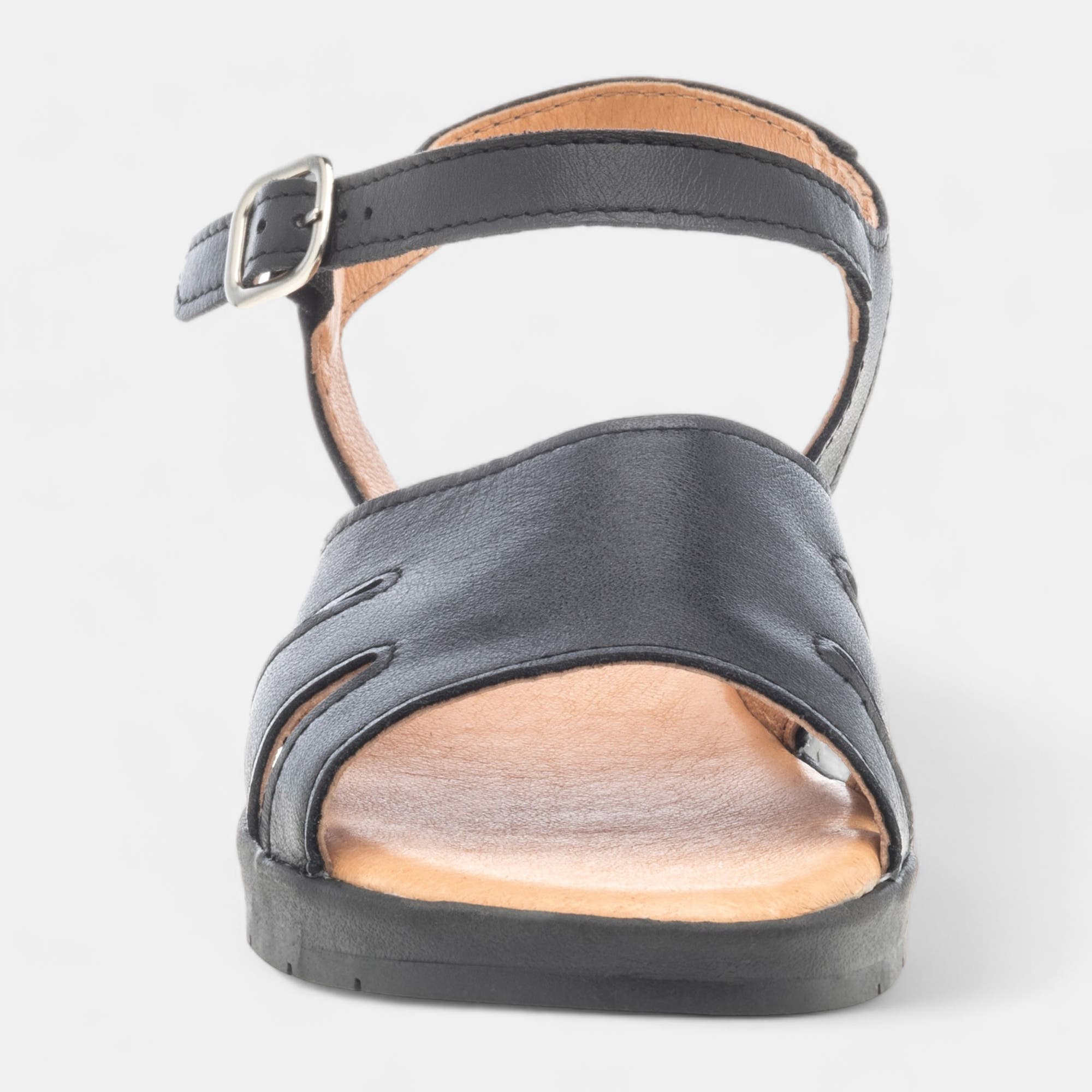 Sandales Femme en cuir noir