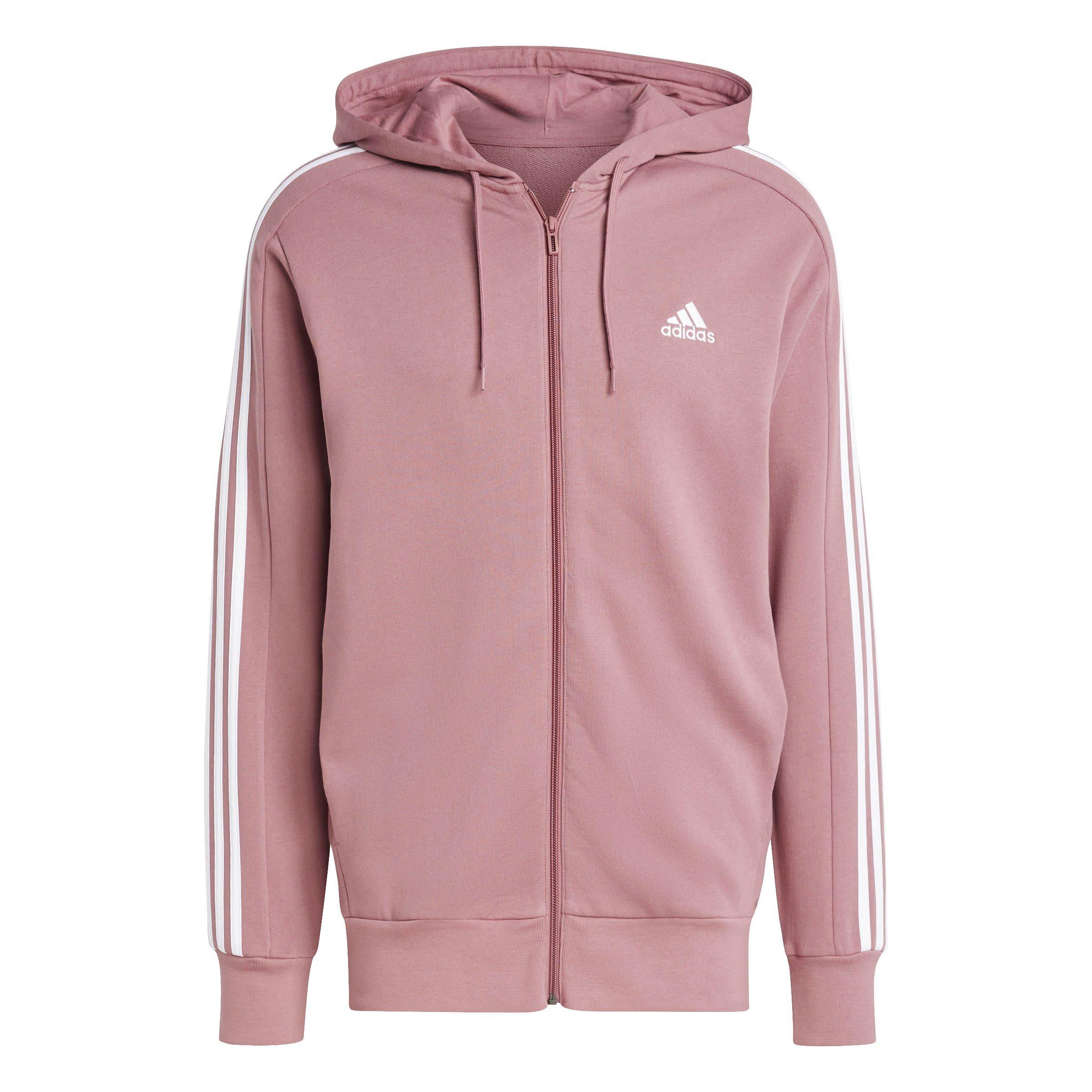 adidas Essentials French Terry 3 Stripes Zip Hoodie Mens