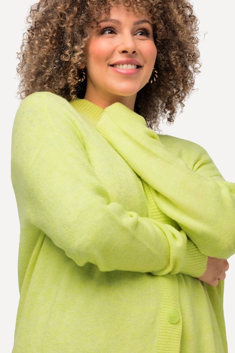 Strickjacke, Boxy, Knöpfe, V-Ausschnitt, Feinstrick